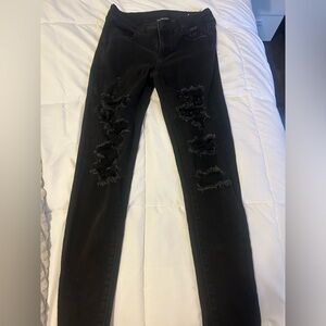 American Eagle Outfitters Black Skinny Jeans Distressed